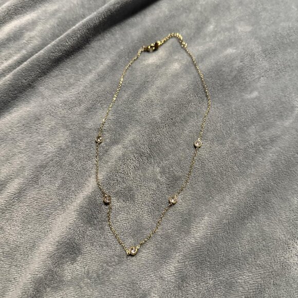 Neiman Marcus 18K Gold Plated Circular CZ Necklace - Picture 6 of 6